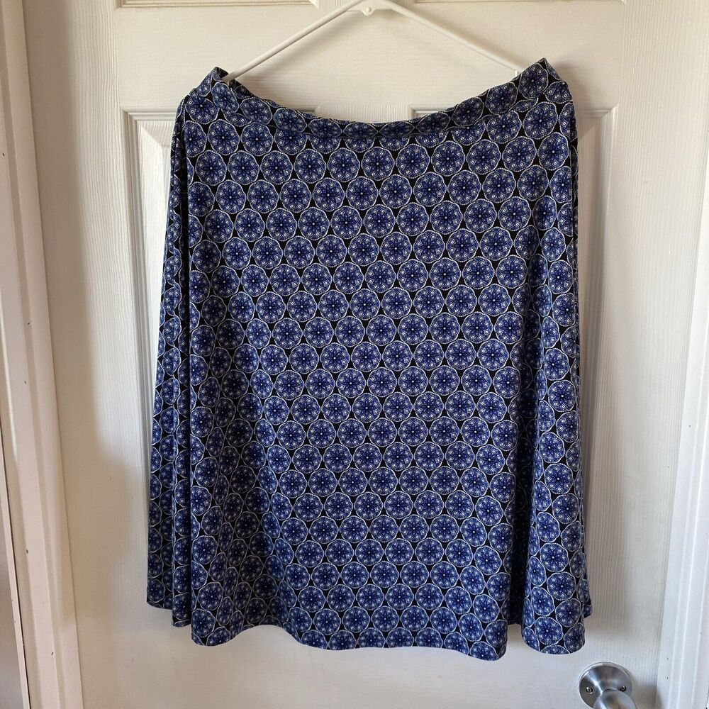 Women’s Large 12/14 George Skirt Blue Geometric Pattern - Picture 1 of 14